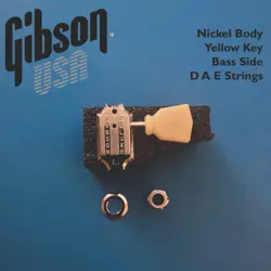 SINGLE GIBSON DELUXE TUNER BASS SIDE NICKEL/YELLOW KEY