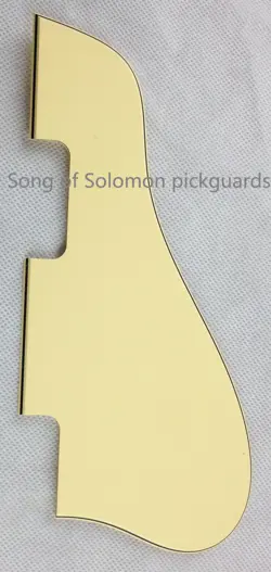 NO SCREW HOLE FOR GIBSON ES330 JAZZ ARCHTOP GUITAR PICKGUARD, 3PLY CREAM YELLOW