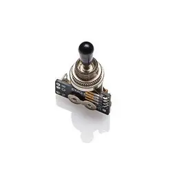 EMG 3WAY SOLDERLESS CHROME GIBSON STYLE TOGGLE SWITCH B289 BLACK TIP ( SCRATCH )