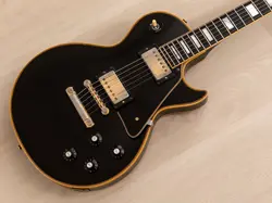 1969 GIBSON LES PAUL CUSTOM BLACK BEAUTY VINTAGE GUITAR W/ CASE, BIG NECK
