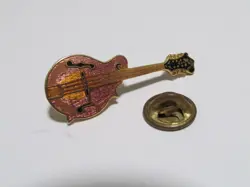 VINTAGE 1980'S GIBSON F5 MANDOLIN ENAMEL PUSHBACK LAPEL PIN RARE!!