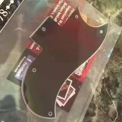 BLACK 5 PLY HALF FACE PICKGUARD FOR 70'S-80'S GIBSON SG W/ SHORT GAP MADE IN USA
