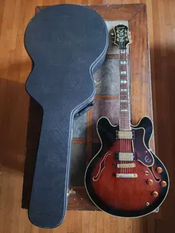GIBSON/EPIPHONE SHERATON DC HOLLOWBODY W/HSC '90S - SUNBURST
