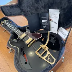 ACOUSTIC ELECTRIC GUITAR GIBSON MEMPHIS ES-355 BLACK WITH HARD CASE