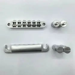 MATTE CHROME GUITAR TUNE O MATIC BRIDGE TAILPIECE FOR EPIPHONE,IBANEZ,GIBSON,ESP
