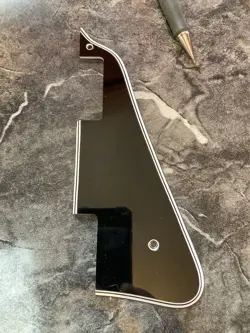 NEW 5 PLY WIDE BEVEL BLACK/WHITE PICKGUARD FOR GIBSON LES PAUL WITH BEVELED GAP