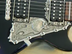 CUSTOM METAL SKULL PICKGUARD FITS GIBSON, EPIPHONE LES PAUL GUITAR HAND MADE !!!