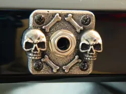 SKULL METAL JACK COVER PLATE FIT GIBSON, EPIPHONE LES PAUL GUITAR CUSTOM SQUARE