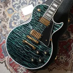 GIBSON CUSTOM SHOP M2M 1968 LES PAUL 5A QUILT TOP NORDIC BLUE WEBONY BACK *UF322