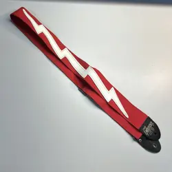 GIBSON RED/WHITE LIGHTNING BOLT GUITAR STRAP #H