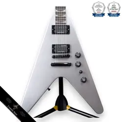 GIBSON DAVE MUSTAINE FLYING V EXP METALLIC SILVER ELECTRIC GUITAR