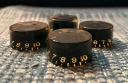 VINTAGE ORIGINAL BLACK GIBSON STYLE SPEED GUITAR KNOBS - '70S