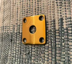 VINTAGE GIBSON BRASS GUITAR JACK PLATE SQUARE-CURVED  LES PAUL SG