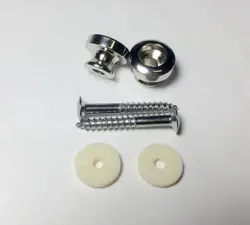 2 HIGH QUALITY BIG HEAD STRAP BUTTON CHROME FOR GIBSON STYLE GUITAR BASS