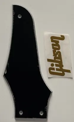 FOR FIT GIBSON FIREBIRD TRUSS ROD COVER+GOLD DECAL GUITAR PICKGUARD 3 PLY BLACK