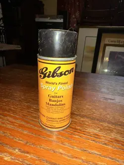 VINTAGE GIBSON USA GUITAR POLISH SPRAY CAN ABOUT 3/4 FULL W/ CAP
