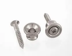 NEW - GIBSON STYLE STRAP BUTTONS & SCREWS (2) - NICKEL