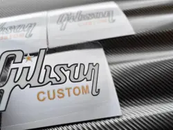 INSTALLATION FREE!! 3PCS GIBSON GUITAR BASS DIE CUT PVC HEADSTOCK STICKER DECALS