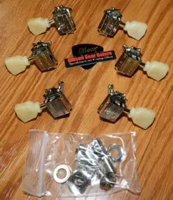 GIBSON SLASH LES PAUL TUNERS SET KLUSON DELUXE NICKEL YELLOW GUITAR PARTS TUNER