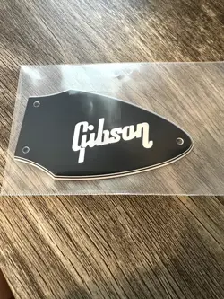 GENUINE GIBSON 70'S FLYING V TRUSS ROD COVER BLACK 3 PLY SILVER LOGO