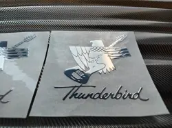 2PCS GIBSON THUNDERBIRD GUITAR BASS HEADSTOCK SELF-ADHESIVE METAL STICKER DECALS