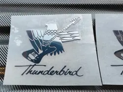2PCS GIBSON THUNDERBIRD GUITAR BASS HEADSTOCK SELF-ADHESIVE METAL STICKER DECALS