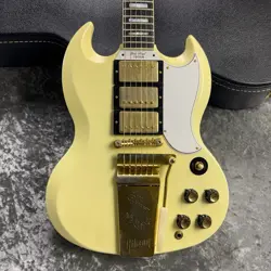 GIBSON CUSTOM SHOP 1963 LES PAUL SG CUSTOM REISSUE W/ MAESTRO VIBROLA VOS #GGEV2