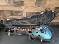 2002 GIBSON LES PAUL STUDIO BLUE TEAL FLIP FLOP ELECTRIC GUITAR - OHSC - UPGRADE