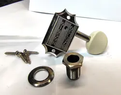 GIBSON DELUXE NICKEL TUNER, TUNING MACHINE, BASS SIDE, ID-12