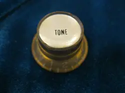 ONE 60'S 70'S VINTAGE GIBSON GOLD REFLECTOR CAP GUITAR TONE KNOB