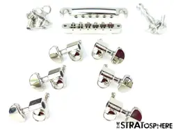 GIBSON LES PAUL STANDARD 60S TUNE-O-MATIC BRIDGE + TUNERS, NICKEL HARDWARE SET