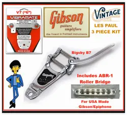 SALE! VINTAGE GIBSON LES PAUL BOLTON KIT BIGSBY B7, VIB V7 & ABR-1 ROLLER BRIDGE