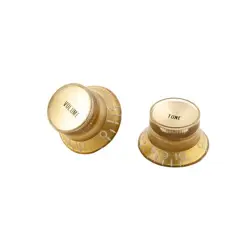 GIBSON- TOP HAT STYLE KNOBS - GOLD W/GOLD INSERT (PACK OF 4), PRMK-030