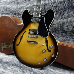 GIBSON ES-335 VINTAGE BURST SEMI-HOLLOW ELECTRIC GUITAR WITH SOFT CASE, NEW