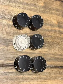TRUE CUSTOM SHOP® BLACK RECESSED SPEED KNOB SET FOR GIBSON USA LES PAUL LOT OF 6