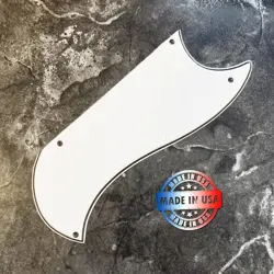 3 PLY WHITE WIDE BEVEL HALF FACE PICKGUARD FOR 1970'S GIBSON SG CUSTOM 3 PICKUP