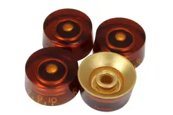 AMBER SPEED KNOBS 4PK FOR GIBSON GUITARS WITH US FINE SPLINES