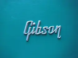 GIBSON  SILVER LOGO FOR AMP ( LARGE VERSION) SHINNY