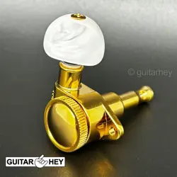 NEW GROVER 502 LOCKING TUNERS 3X3 MODERN GIBSON LES PAUL MOON PEARL BUTTONS GOLD