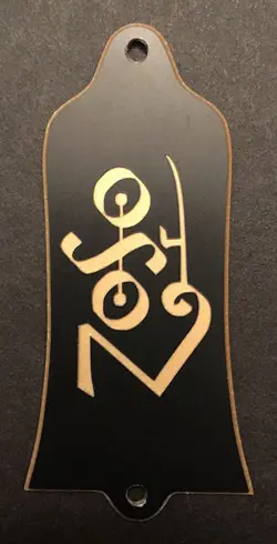 GUITAR TRUSS ROD COVER - CUSTOM ENGRAVED GIBSON USA - JIMMY PAGE ZOSO BLACK GOLD