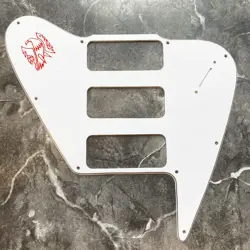 WHITE 3 PLY PICKGUARD FOR 2011-2012 GIBSON NON REVERSE FIREBIRD STUDIO W/ DECAL