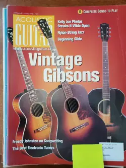 ACOUSTIC GUITAR MAGAZINE JAN. 2002 KELLY JO PHELPS, VINTAGE GIBSONS