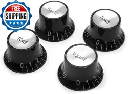 BLACK PLASTIC TOP HAT SPEED CONTROL KNOBS SET FOR GIBSON LES PAUL GUITAR