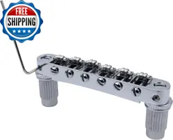 TUNE-O-MATIC ROLLER SADDLE BRIDGE FOR GIBSON LES PAUL SG 6 STRING CHROME
