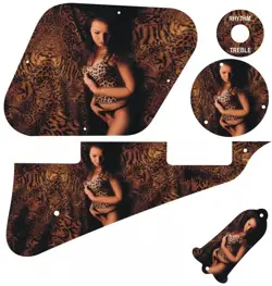 KIT PICKGUARD PICK GUARD GRAPHICAL GIBSON LP LES PAUL GUITAR LEOPARD GIRL