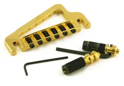 HIPSHOT 43100G BABY GRAND 6-STRING FIXED GIBSON ELECTRIC GUITAR BRIDGE - GOLD