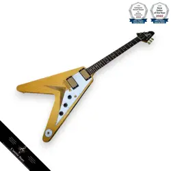 GIBSON 1958 KORINA FLYING V REISSUE ELECTRIC GUITAR   WHITE PICKGUARD