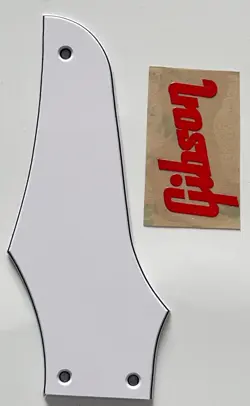 FOR FIT GIBSON FIREBIRD TRUSS ROD COVER+RED DECAL GUITAR PICKGUARD WHITE