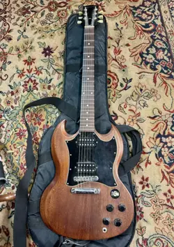 2005 GIBSON SG SPECIAL FADED BROWN ELECTRIC GUITAR BLACK DARK WOOD SOFT CASE USA