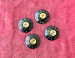 VINTAGE 1968 GIBSON WITCHHAT KNOBS WITCH HAT BLACK GOLD INSERTS LES PAUL CUSTOM!